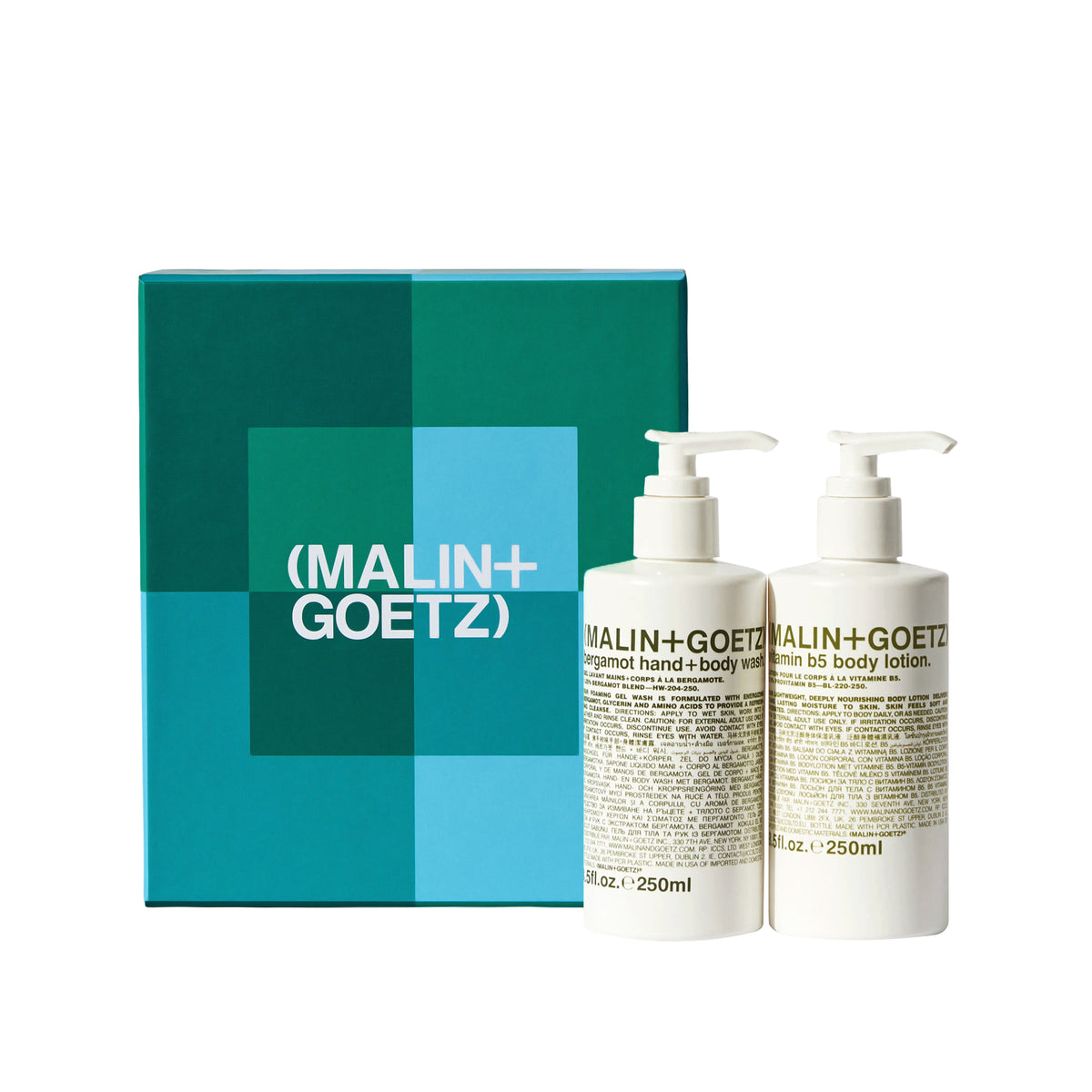 bergamot and bright holiday gift set, includes bergamot hand + body wash, 8.5oz and vitamin b5 body lotion, 8.5oz