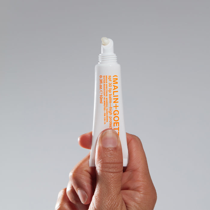 spf 30 lip balm–high protection.